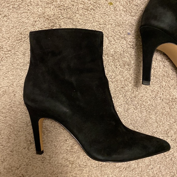 Leith black suede booties/ heeled boots - Picture 6 of 9